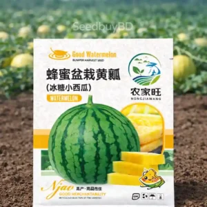 হলুদ তরমুজ বীজ (50+ Seeds) বাইরে সবুজ, ভিতরে হলুদ মিষ্টি ও উচ্চ ফলন